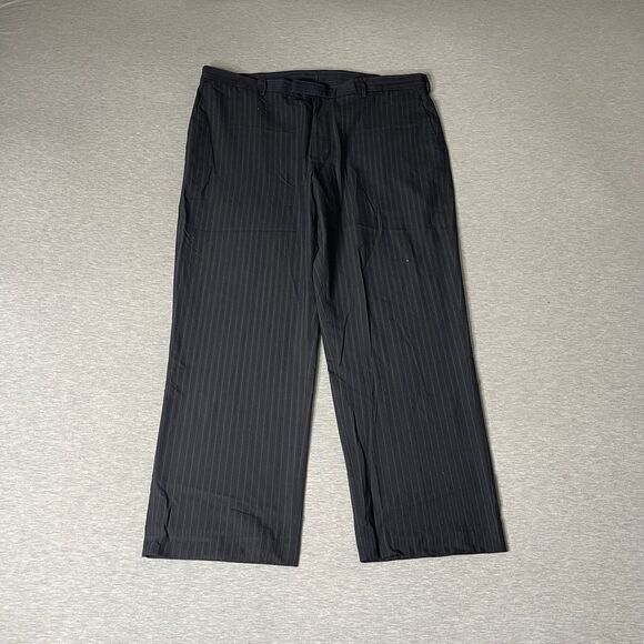 Perry Ellis Portfolio Men’s Vintage Black PinStripe Dress Pants 40x30 - Picture 1 of 12